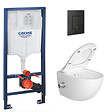 GROHE - Grohe Pack Bati-support Project + WC sans bride avec fonction bidet thermostatique + Plaque Noir mat (RapidSL-SATClean-KF0) - vignette