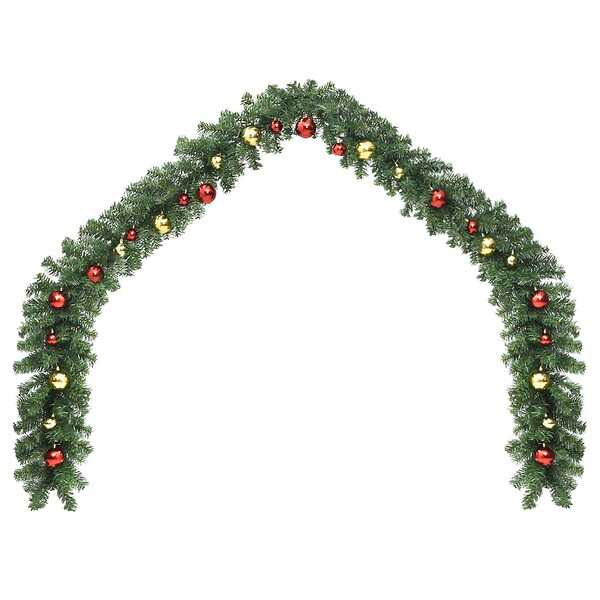 VIDAXL - vidaXL Guirlande de Noël décorée avec boules 10 m - large