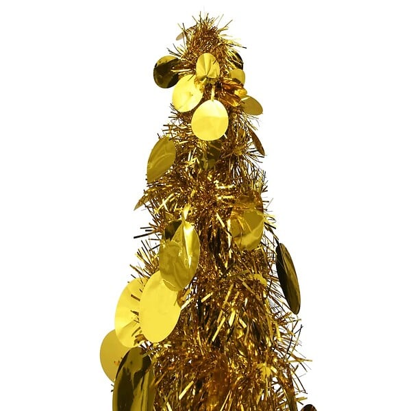 VIDAXL - vidaXL Sapin de Noël artificiel escamotable doré 120 cm PET - large