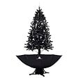 VIDAXL - vidaXL Arbre de Noël neigeux avec base de parapluie Noir 190 cm PVC - vignette