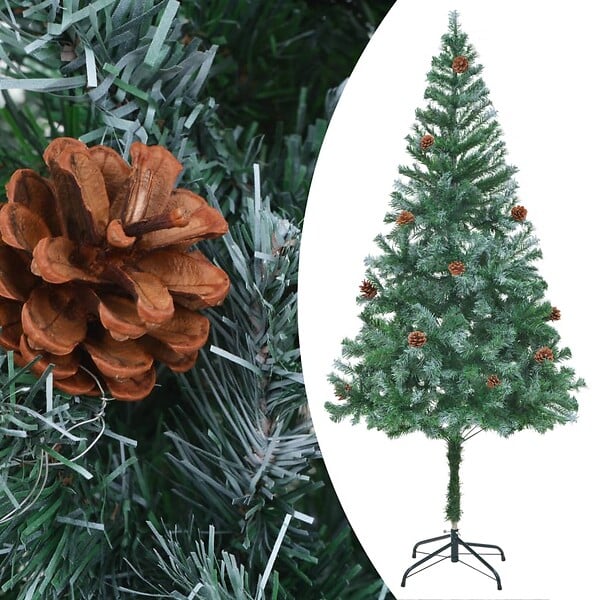 VIDAXL - vidaXL Arbre de Noël artificiel avec pommes de pin 180 cm - large