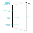 AURLANE - Paroi de Douche 140x200cm en Verre Trempé Transparent 8mm Anticalcaire - Profilé Noir Mat - LINA - vignette