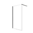 AURLANE - Paroi de Douche 90x200cm en Verre Trempé Transparent 8mm Anticalcaire - Profilé Noir Mat - LINA - vignette