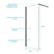 AURLANE - Paroi de Douche 90x200cm en Verre Trempé Transparent 8mm Anticalcaire - Profilé Noir Mat - LINA - vignette