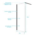 AURLANE - Paroi de Douche 80x200cm en Verre Trempé Transparent 8mm Anticalcaire - Profilé Noir Mat - LINA - vignette