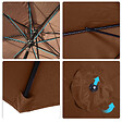 OUTSUNNY - Parasol en métal rond polyester 180g/m² manivelle inclinable Ø 2,95 x 2,5 m chocolat - vignette