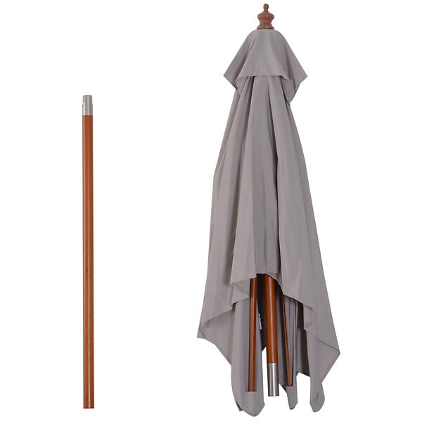 OUTSUNNY - Parasol rectangulaire inclinable bois polyester haute densité 2L x 1,5l x 2,3H m gris clair - large