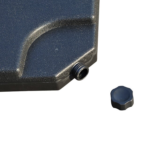 OUTSUNNY - Lot de 4 poids de lestage carré avec poignée pour parasol 50 x 50 x 8 cm polyéthylène haute densité noir - large