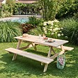OVIALA - Table de pique nique en bois FSC 6 places - Norman - vignette