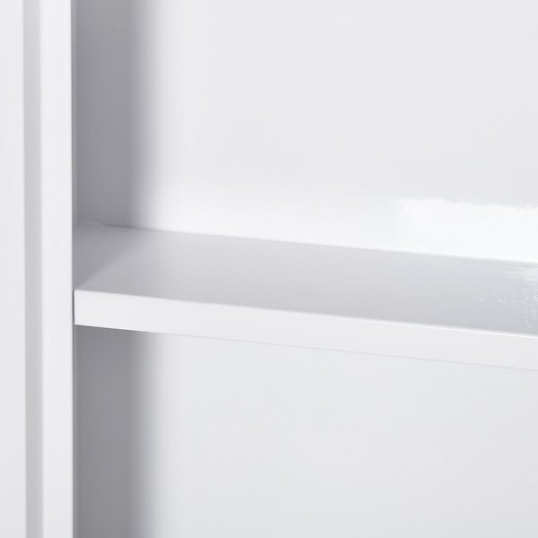 KLEANKIN - Armoire à pharmacie 2 étagères 3 niveaux dim. 30L x 12l x 60H cm logo croix transparent acier blanc - large
