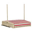OUTSUNNY - Bac à sable bois carré dim. 1,18L x 1,18l x 1,18H m - hauteur, inclinaison toit réglables, refermable - 2 bacs - bois sapin autoclave - vignette