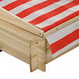 OUTSUNNY - Bac à sable bois carré dim. 1,18L x 1,18l x 1,18H m - hauteur, inclinaison toit réglables, refermable - 2 bacs - bois sapin autoclave - vignette