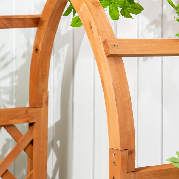 OUTSUNNY - Jardinière avec treillis et arche - bac à fleurs - jardinière sur pied - dim. 83L x 36l x 152H cm - bois sapin pré-huilé - large