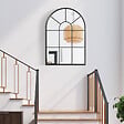 HOMCOM - Miroir mural aspect verrière style classique chic - dim. 60L x 90H cm - métal noir verre 3 mm - vignette