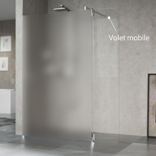 NOVELLINI - Volet mobile pour paroi de douche - Giada H Novellini - 195 x 37 cm - Transparent - Chromé - large