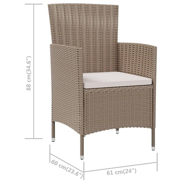 VIDAXL - vidaXL Chaises de jardin avec coussins lot de 4 Résine tressée Beige - large