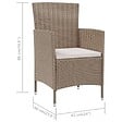 VIDAXL - vidaXL Chaises de jardin avec coussins lot de 4 Résine tressée Beige - vignette
