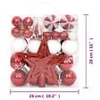 VIDAXL - vidaXL Ensemble de boules de Noël 64 pcs Rouge et blanc - vignette