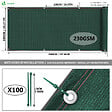 VOUNOT - Brise vue occultant en HDPE 230g/m² 1x20m avec attaches de fixation vert - vignette
