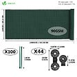 VOUNOT - Brise vue occultant en HDPE 90g/m² 1x20m avec attaches de fixation vert - vignette