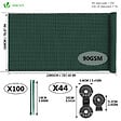 VOUNOT - Brise vue occultant en HDPE 90g/m² 1.8x20m avec attaches de fixation vert - vignette