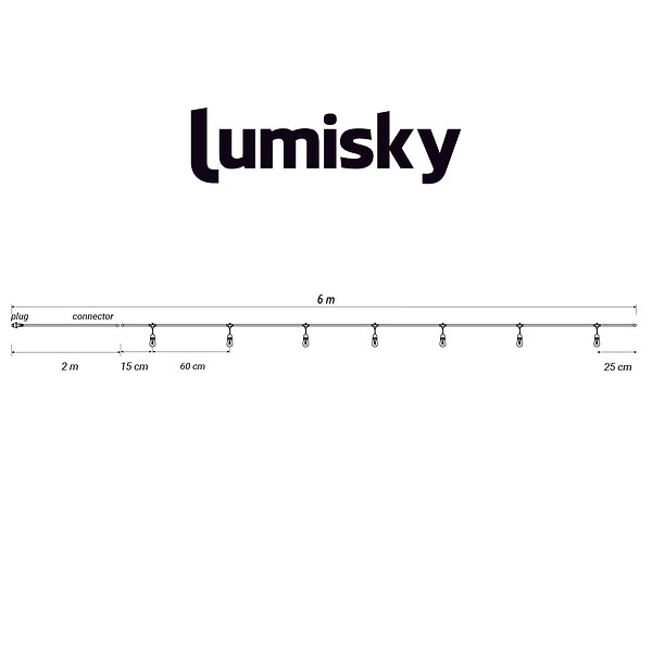 LUMISKY - Guirlande connectable MELLOW 7 ampoules E27 6M - large