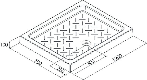 ONDEE - Receveur de douche CERA 2 - 120 x 70 cm - Céramique - Blanc - large