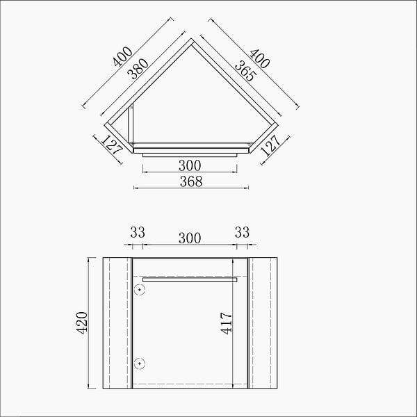 AICA SANITAIRE - AICA Meuble de salle de bain 40cm avec tiroir, meuble d'angle suspendu Blanc - large