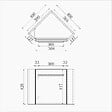 AICA SANITAIRE - AICA Meuble de salle de bain 40cm avec tiroir, meuble d'angle suspendu Blanc - vignette