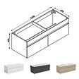 AICA SANITAIRE - AICA Meuble de salle de bain 120cm à double porte, suspendu, Anthracite - vignette