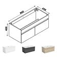 AICA SANITAIRE - AICA Meuble de salle de bain 100cm à double porte, suspendu, Anthracite - vignette