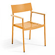 OVIALA - Fauteuil de jardin en aluminium et bois jaune moutarde  - Leeds - vignette