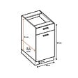 CUISINEANDCIE - Cuisineandcie - Meuble bas de cuisine Eco Blanc 1 porte 1 tiroir L 40 cm - vignette