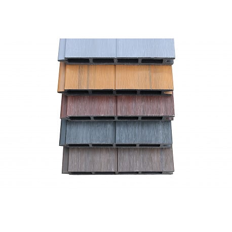 MCCOVER - Kit complet extension clôture en composite coextrudé 1,50 L x 1,80 H (lames réversibles) Gris anthracite/ Gris clair, H : 180 cm, L : 150 cm - large