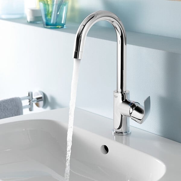 GROHE - Mitigeur lavabo EUROSMART GROHE 23537002 - taille L - col de cygne - chrome - large