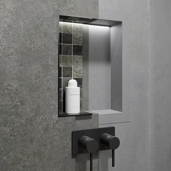 MARMOX - Duo de niches à carreler étanche - Format intérieur U-Tile 5,5 cm de profondeur - large