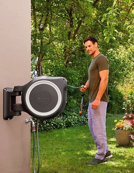GARDENA - Dévidoir automatique mural RollUp XL 35 m - large