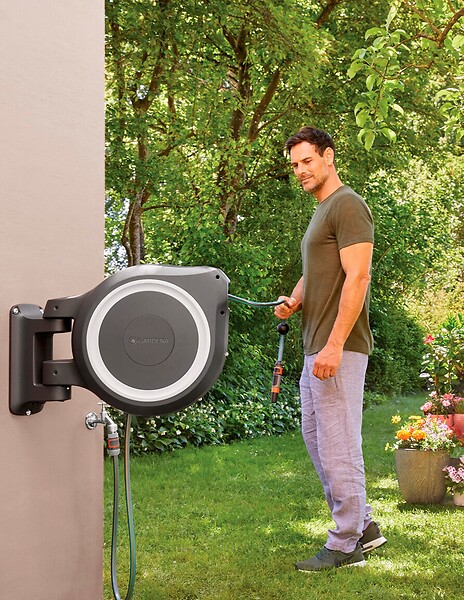 GARDENA - Dévidoir automatique mural RollUp L 30 m - large