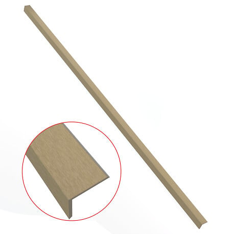 MCCOVER - Profil d'angle bois composite pour bardage Beige clair, ep.6 cm, l.6 cm, L.270 cm - large