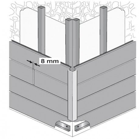 MCCOVER - Profil d'angle bois composite pour bardage Beige clair, ep.6 cm, l.6 cm, L.270 cm - large