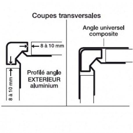 MCCOVER - Profil d'angle bois composite pour bardage Beige clair, ep.6 cm, l.6 cm, L.270 cm - large