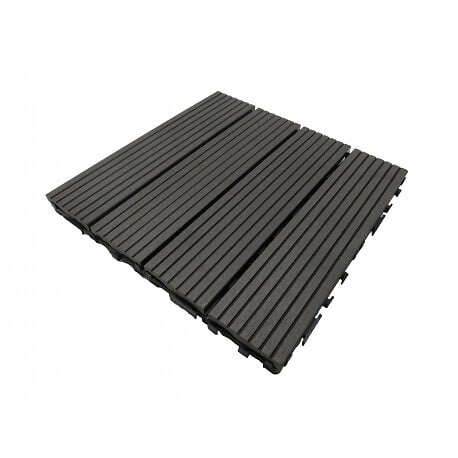 MCCOVER - Pack dalle de terrasse 1m²  modular (11 pièces) Gris carbone, l : 30 cm, L : 30 cm - large
