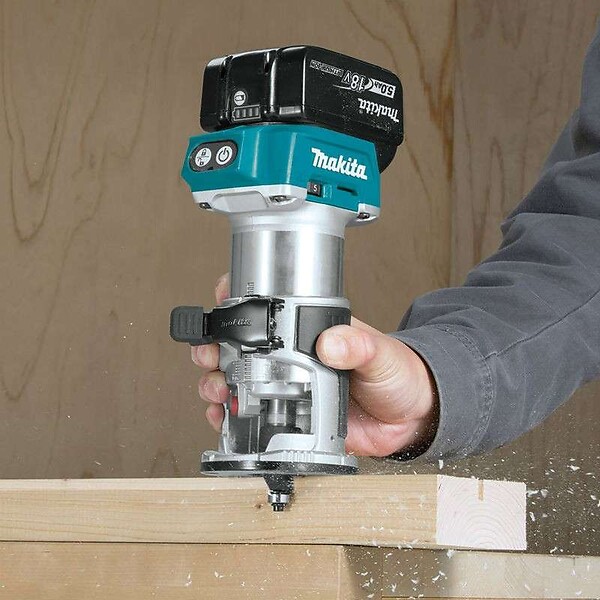 MAKITA - Affleureuse MAKITA DRT50RTJX3 18V (2x5Ah) Ø 8mm avec kit d'accessoires - large