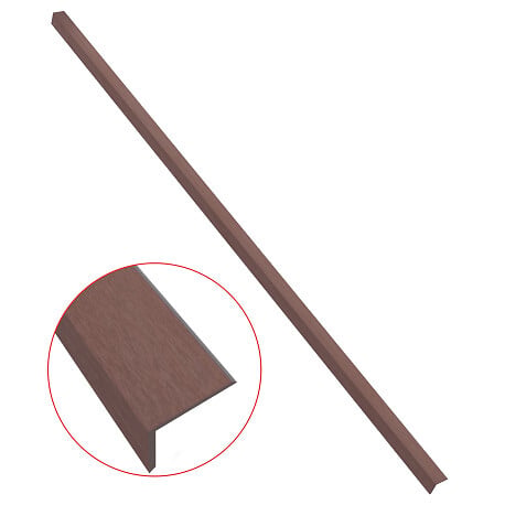 MCCOVER - Profil d'angle bois composite pour bardage Brun rouge, ep.6 cm, l.6 cm, L.270 cm - large