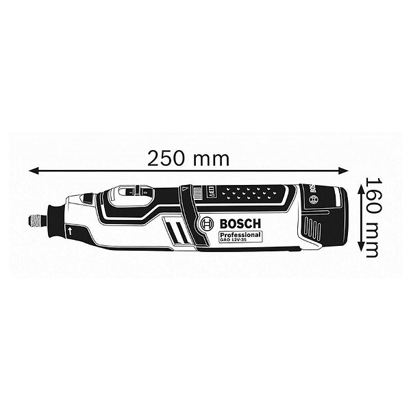 BOSCH - Outil multifonction rotatif BOSCH 06019C5002  GRO 12V-35 en coffret L-boxx avec accessoires (vendu sans batterie) - large
