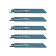 MAKITA - Lot de 5 lames de scie sabre MAKITA B-05169 Bi-Métal flexibles pour acier et Inox (2,5 à 3,5 mm) et métaux non ferreux 150 mm - vignette