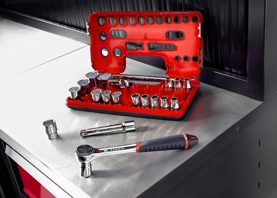 FACOM - Coffret de serrage FACOM DBOX S.161DBOX1PB - cliquet étanche - douilles 1/2" 6 pans - 21 pièces - large