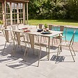 OVIALA - Ensemble table de jardin et 8 chaises bistrot en acier taupe - Palavas - vignette