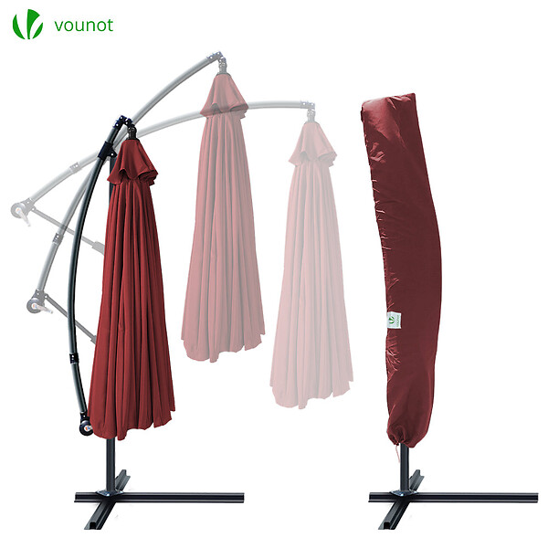 VOUNOT - Parasol deporte 3M Shanghai avec housse de protection rouge - large