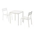 OVIALA - Ensemble table de terrasse 70cm et 2 chaises blanc - Almada - vignette